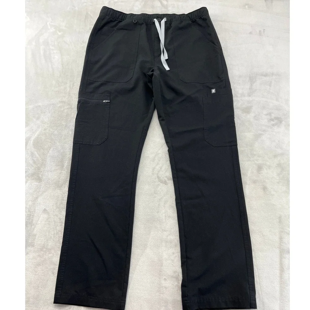 FIGS Scrub Pants Mens Large Black Cargo Technical Collection TM3001 Good